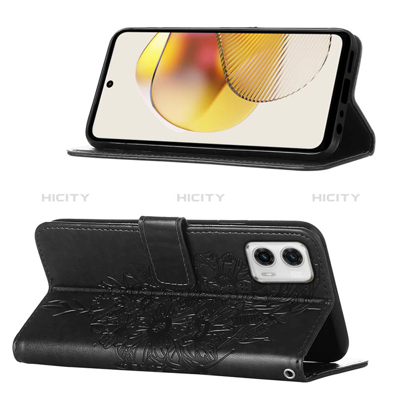 Custodia Portafoglio In Pelle Farfalla Cover con Supporto YB1 per Motorola Moto G73 5G