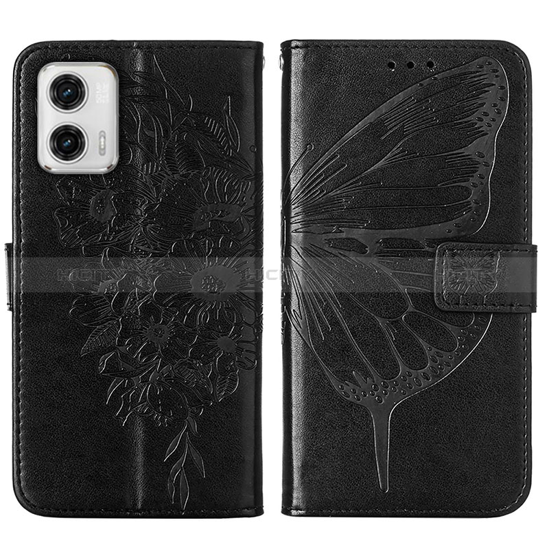 Custodia Portafoglio In Pelle Farfalla Cover con Supporto YB1 per Motorola Moto G73 5G