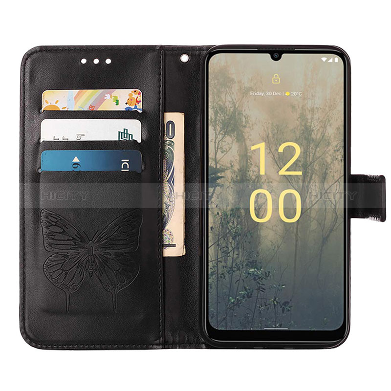 Custodia Portafoglio In Pelle Farfalla Cover con Supporto YB1 per Nokia C31