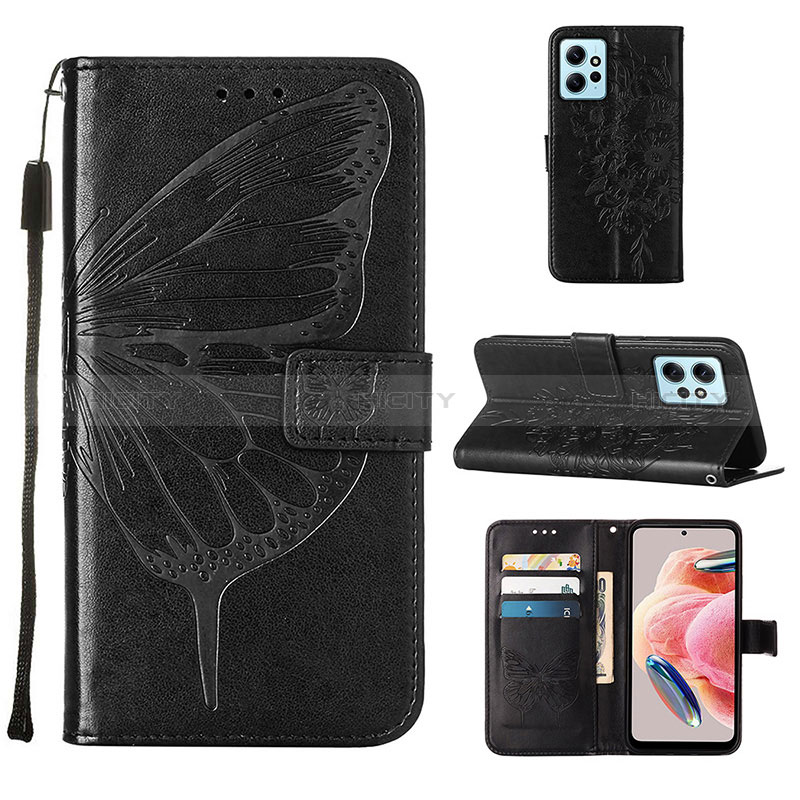 Custodia Portafoglio In Pelle Farfalla Cover con Supporto YB1 per Xiaomi Redmi Note 12 4G