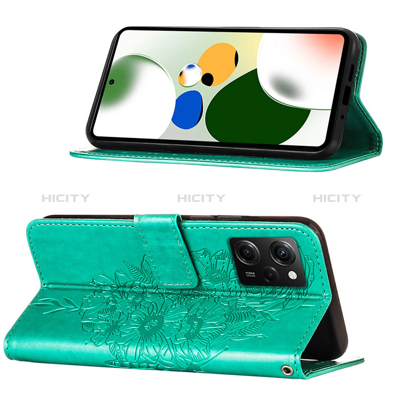 Custodia Portafoglio In Pelle Farfalla Cover con Supporto YB2 per Xiaomi Poco X5 Pro 5G