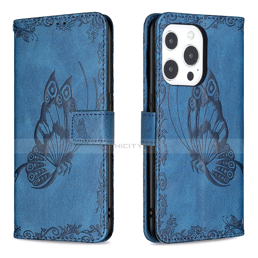 Custodia Portafoglio In Pelle Farfalla Cover con Supporto Z01 per Apple iPhone 14 Pro