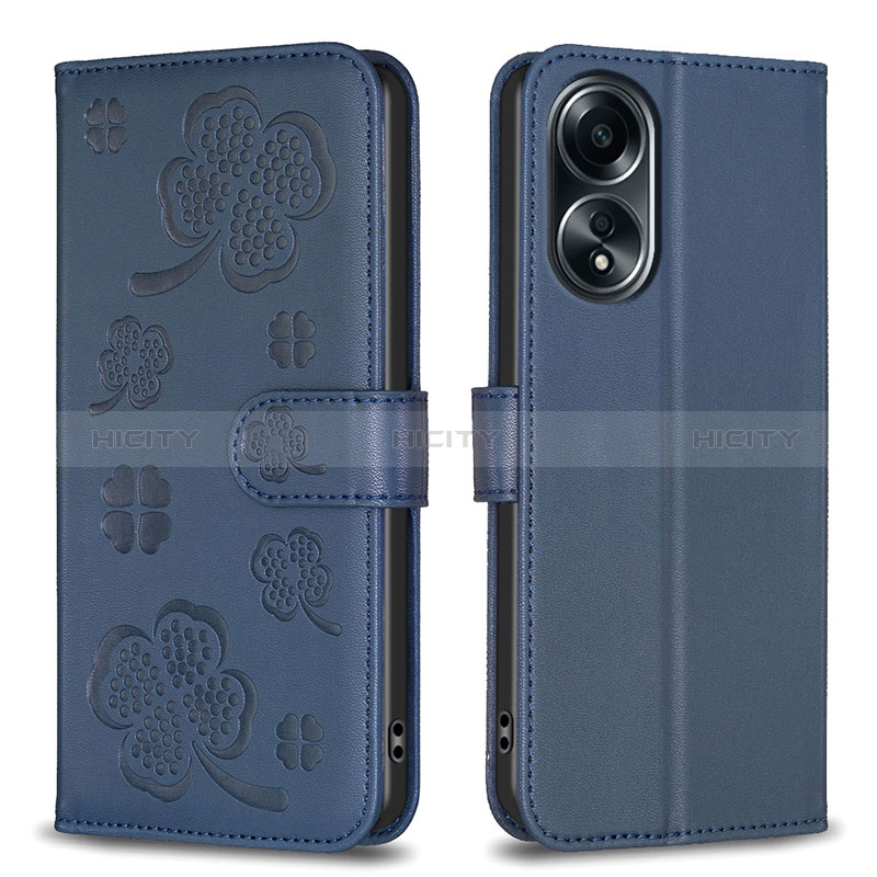 Custodia Portafoglio In Pelle Fiori Cover con Supporto BF1 per Oppo A18