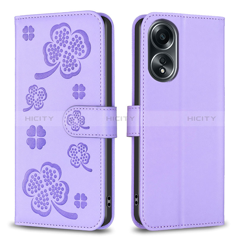 Custodia Portafoglio In Pelle Fiori Cover con Supporto BF1 per Oppo A18