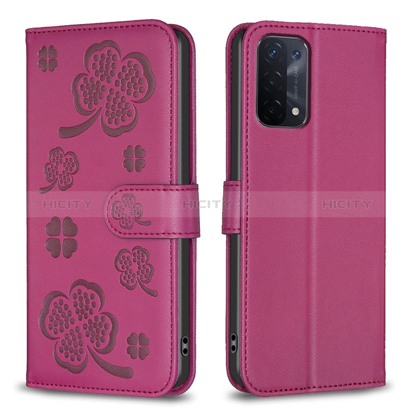 Custodia Portafoglio In Pelle Fiori Cover con Supporto BF1 per Oppo A54 5G