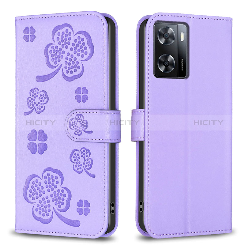 Custodia Portafoglio In Pelle Fiori Cover con Supporto BF1 per Oppo A77 4G