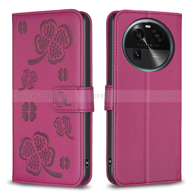 Custodia Portafoglio In Pelle Fiori Cover con Supporto BF1 per Oppo Find X6 5G