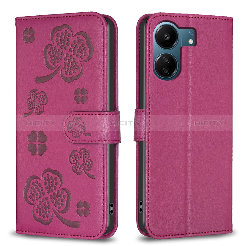 Custodia Portafoglio In Pelle Fiori Cover con Supporto BF1 per Xiaomi Redmi 13C