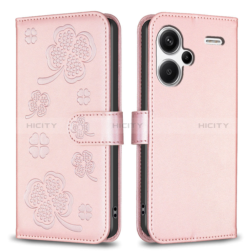 Custodia Portafoglio In Pelle Fiori Cover con Supporto BF1 per Xiaomi Redmi Note 13 Pro+ Plus 5G