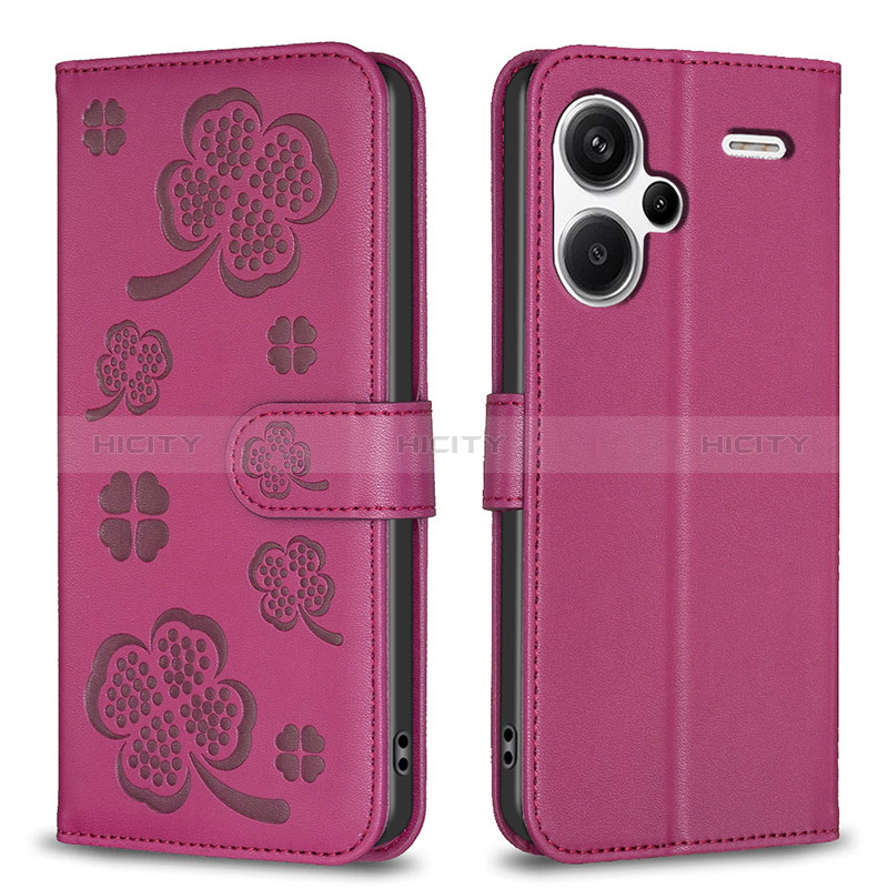 Custodia Portafoglio In Pelle Fiori Cover con Supporto BF1 per Xiaomi Redmi Note 13 Pro+ Plus 5G