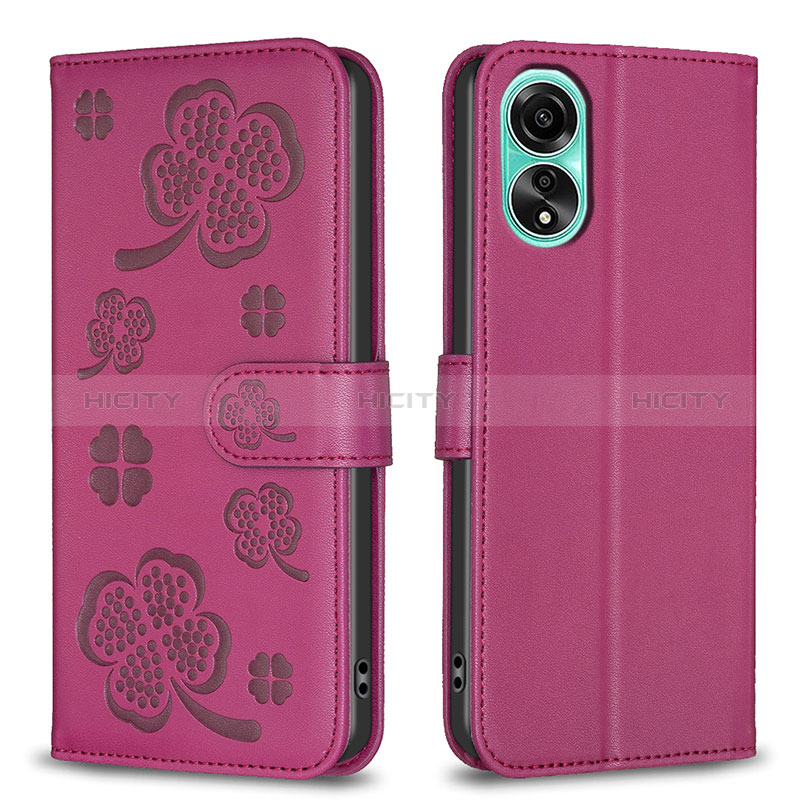 Custodia Portafoglio In Pelle Fiori Cover con Supporto BF2 per Oppo A78 4G