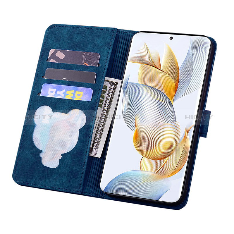 Custodia Portafoglio In Pelle Fiori Cover con Supporto HF2 per Huawei Honor X7a