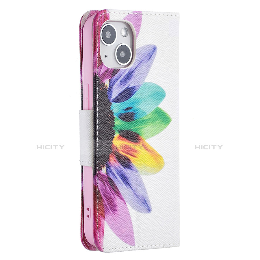 Custodia Portafoglio In Pelle Fiori Cover con Supporto L01 per Apple iPhone 13 Colorato