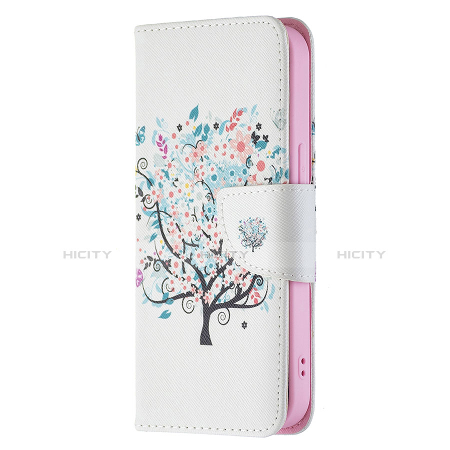 Custodia Portafoglio In Pelle Fiori Cover con Supporto L01 per Apple iPhone 13 Multicolore