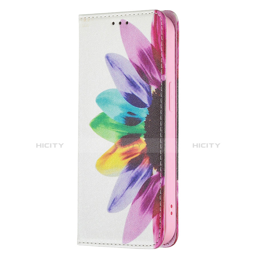 Custodia Portafoglio In Pelle Fiori Cover con Supporto L01 per Apple iPhone 13 Pro Max Rosa