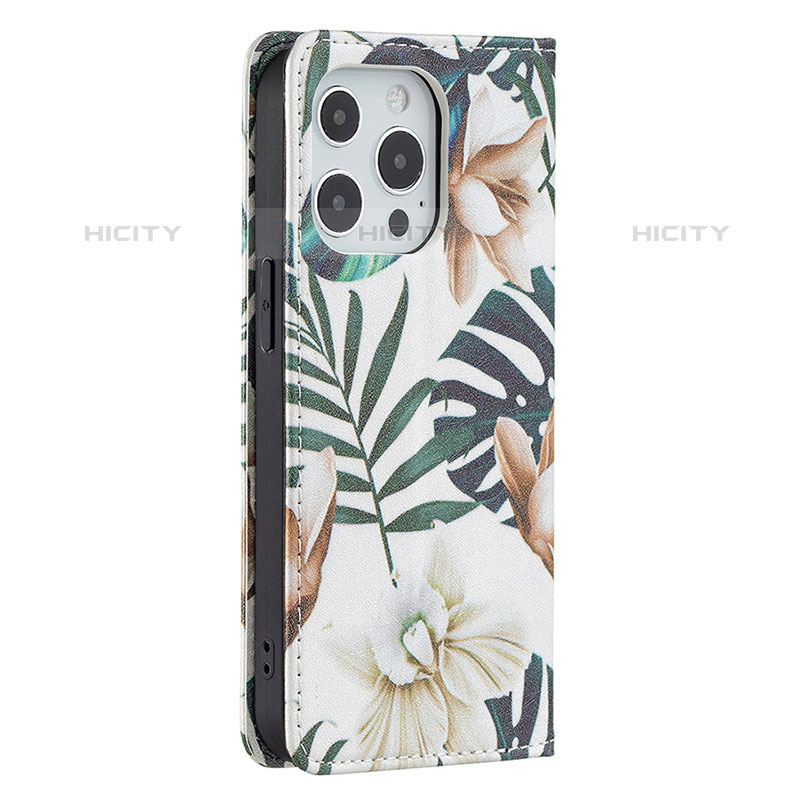 Custodia Portafoglio In Pelle Fiori Cover con Supporto L01 per Apple iPhone 15 Pro Max Multicolore