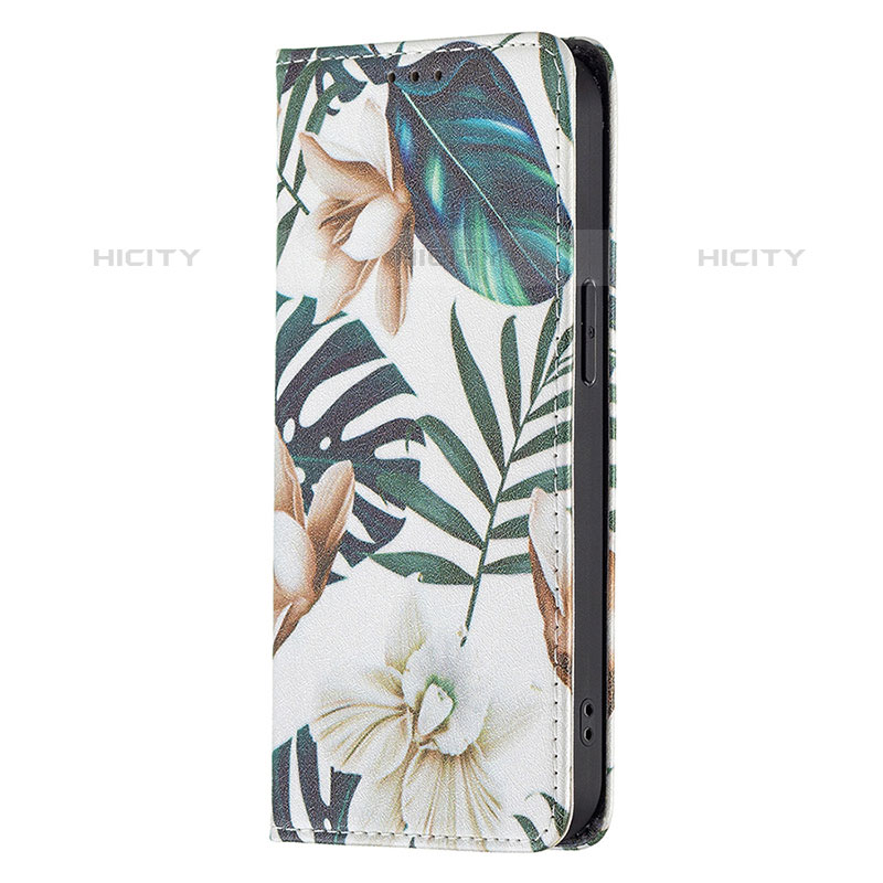 Custodia Portafoglio In Pelle Fiori Cover con Supporto L01 per Apple iPhone 15 Pro Multicolore