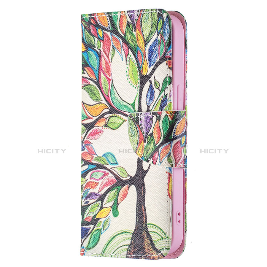 Custodia Portafoglio In Pelle Fiori Cover con Supporto L02 per Apple iPhone 13 Multicolore