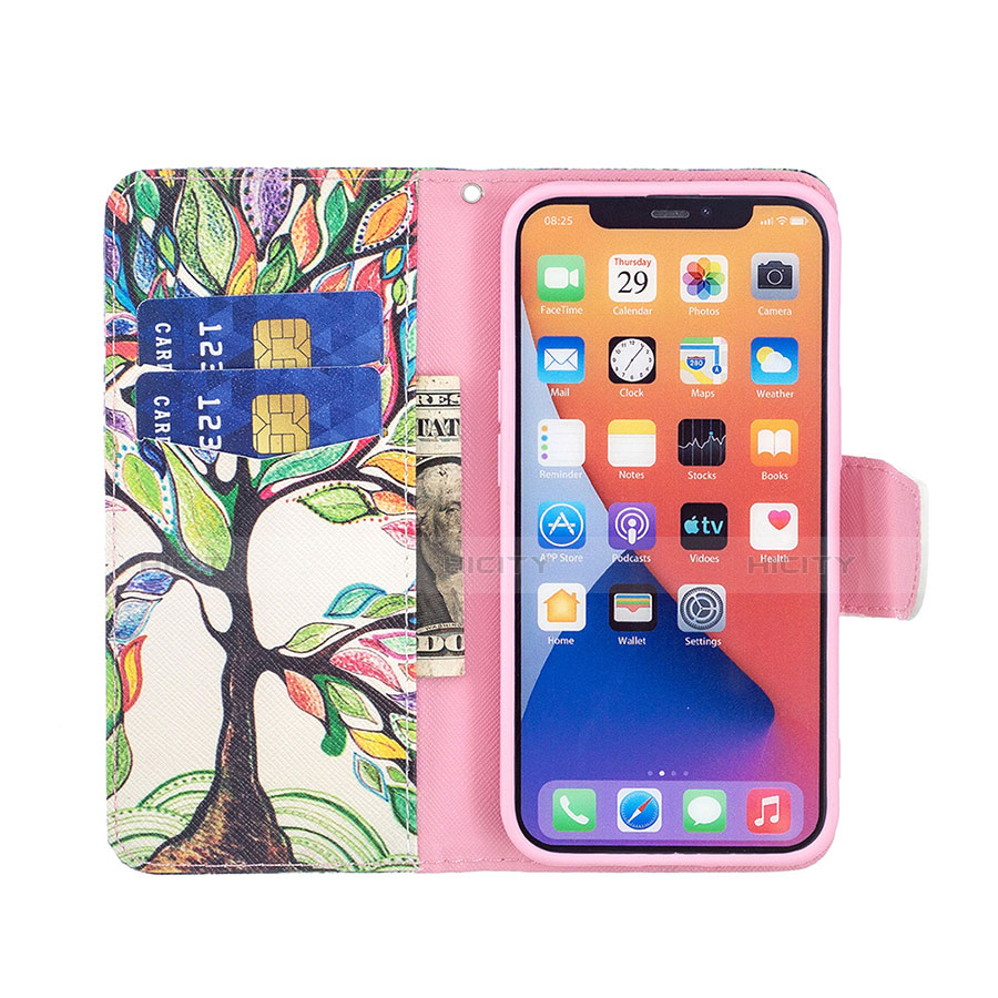 Custodia Portafoglio In Pelle Fiori Cover con Supporto L02 per Apple iPhone 14 Plus Multicolore