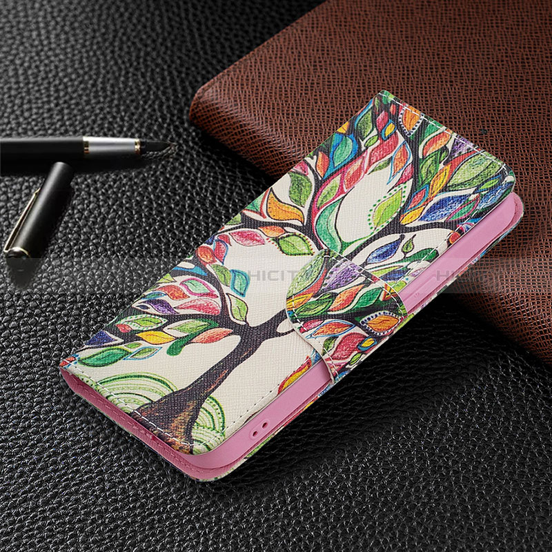 Custodia Portafoglio In Pelle Fiori Cover con Supporto L02 per Apple iPhone 15 Multicolore