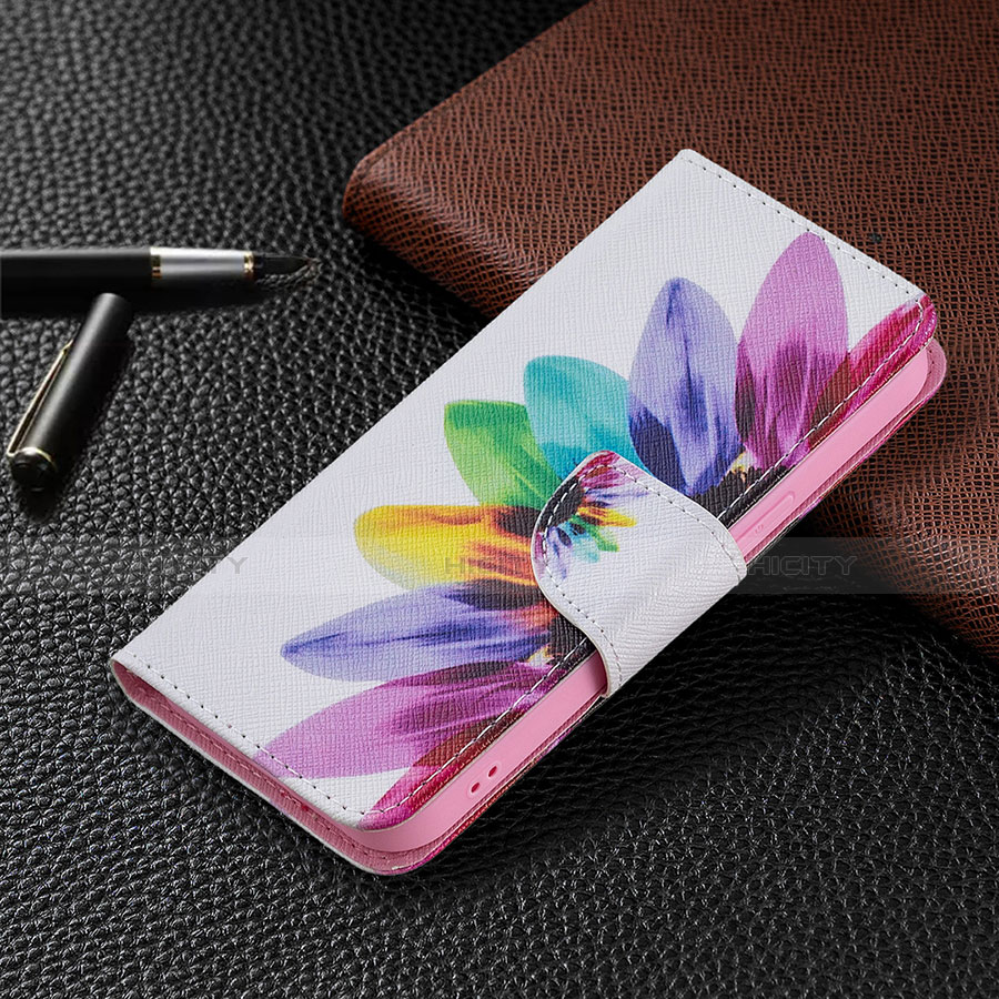 Custodia Portafoglio In Pelle Fiori Cover con Supporto L03 per Apple iPhone 13 Pro Max Rosa