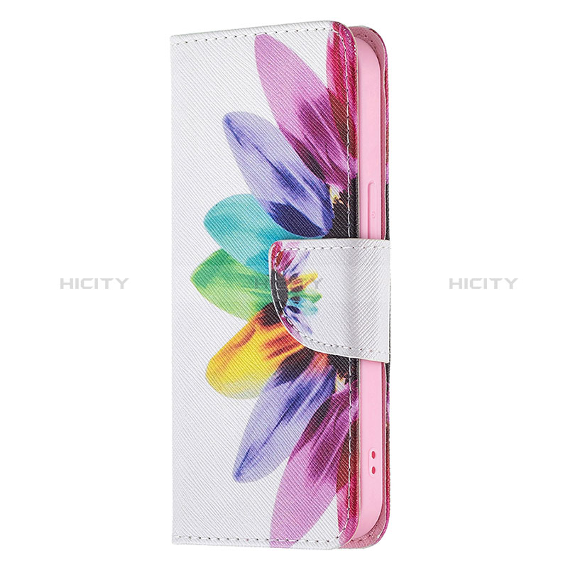 Custodia Portafoglio In Pelle Fiori Cover con Supporto L03 per Apple iPhone 14 Pro Max Rosa