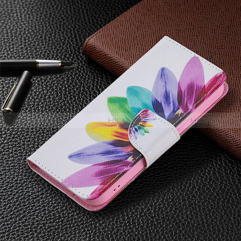 Custodia Portafoglio In Pelle Fiori Cover con Supporto L03 per Apple iPhone 14 Pro Max Rosa