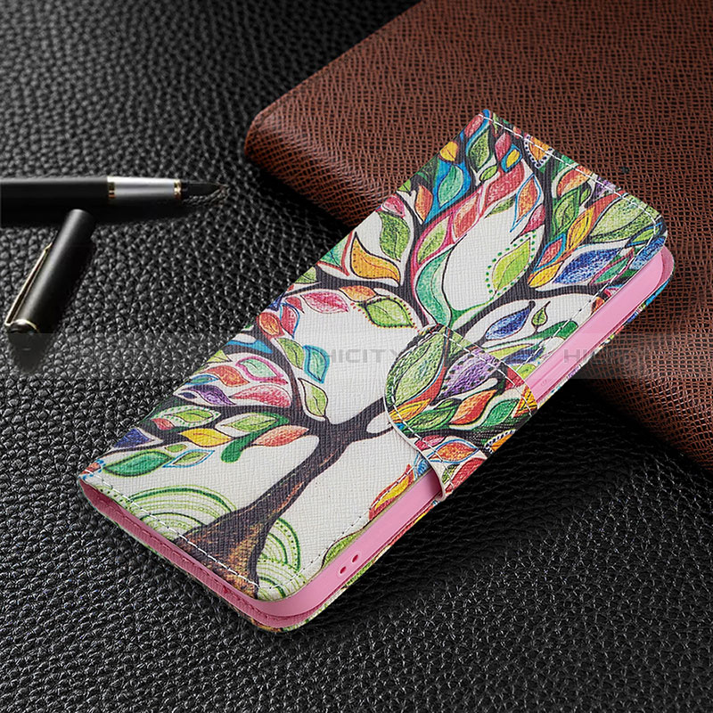 Custodia Portafoglio In Pelle Fiori Cover con Supporto L03 per Apple iPhone 14 Pro Multicolore