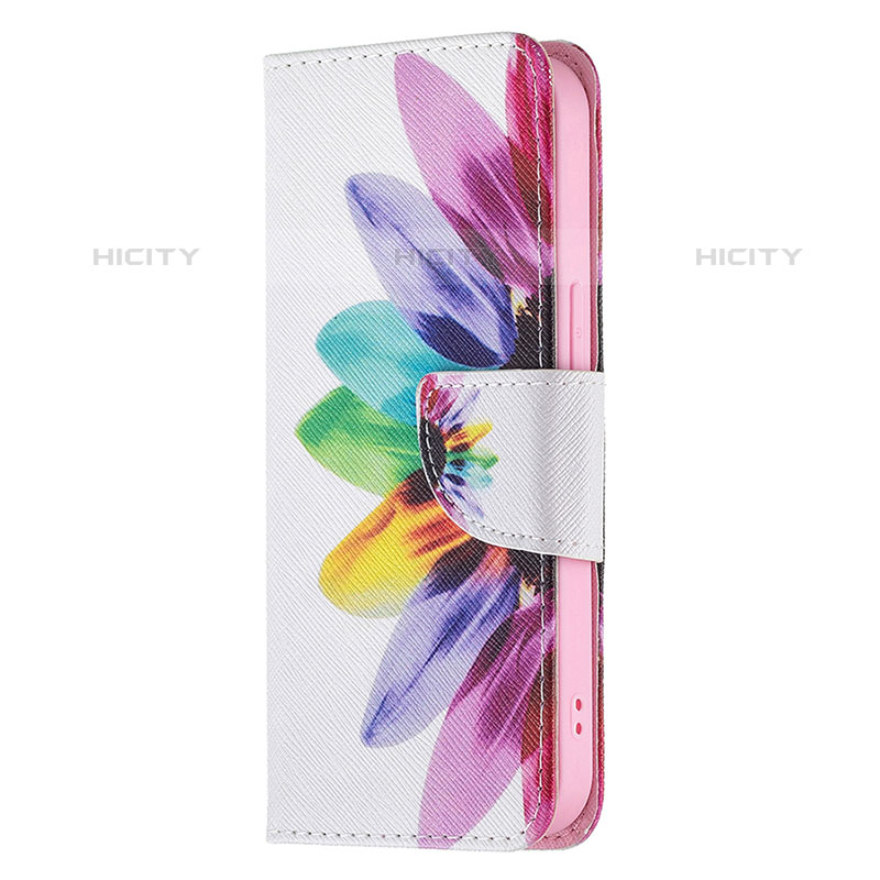 Custodia Portafoglio In Pelle Fiori Cover con Supporto L03 per Apple iPhone 15 Pro Max Rosa