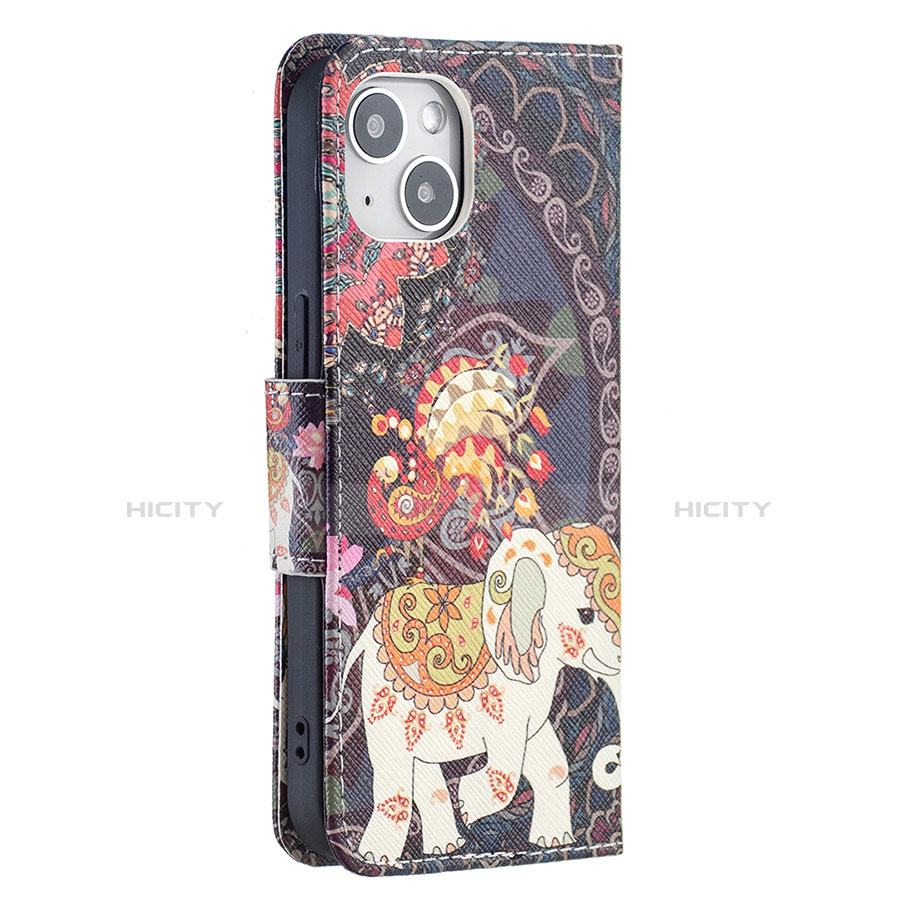 Custodia Portafoglio In Pelle Fiori Cover con Supporto L07 per Apple iPhone 14 Plus Multicolore