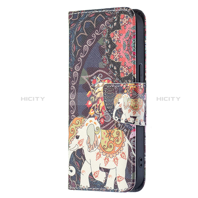 Custodia Portafoglio In Pelle Fiori Cover con Supporto L07 per Apple iPhone 15 Plus Multicolore