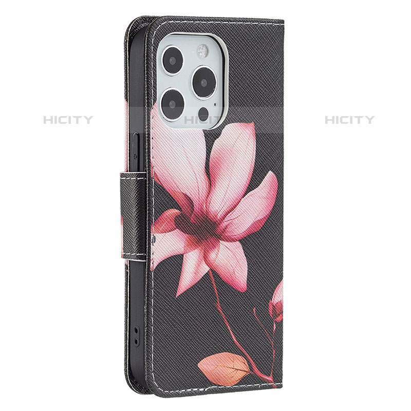 Custodia Portafoglio In Pelle Fiori Cover con Supporto L07 per Apple iPhone 16 Pro Max Marrone