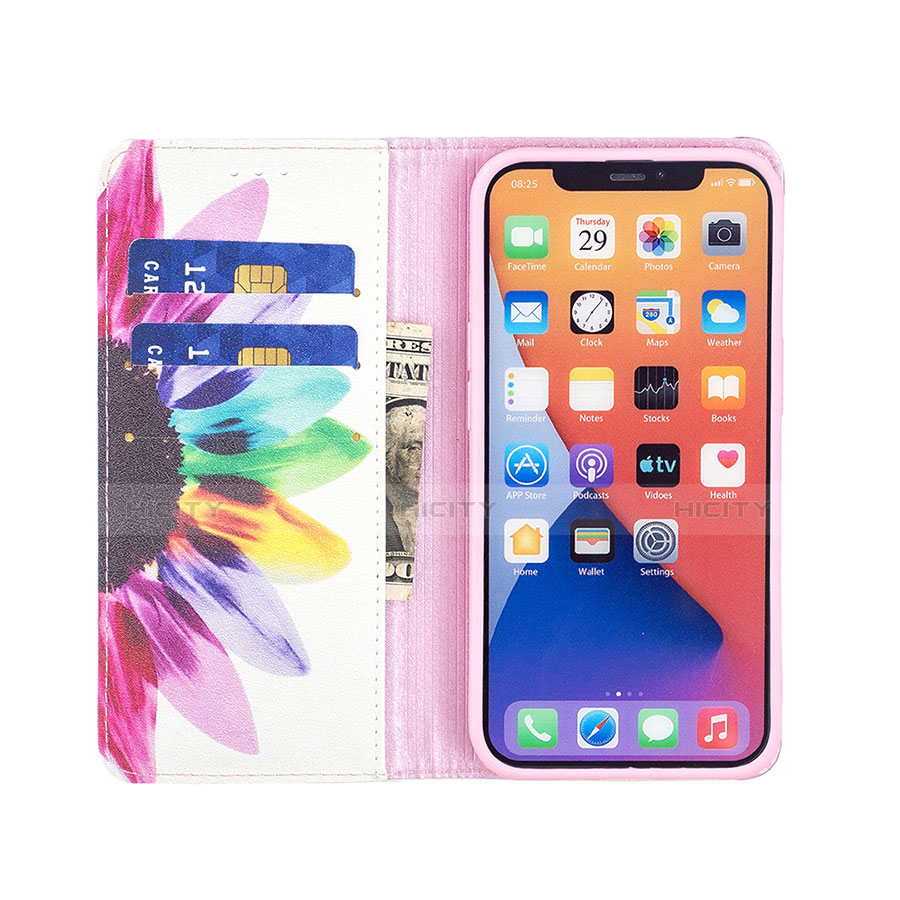 Custodia Portafoglio In Pelle Fiori Cover con Supporto per Apple iPhone 13 Mini Colorato