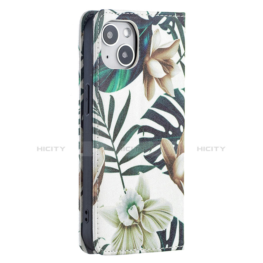 Custodia Portafoglio In Pelle Fiori Cover con Supporto per Apple iPhone 13 Mini Multicolore