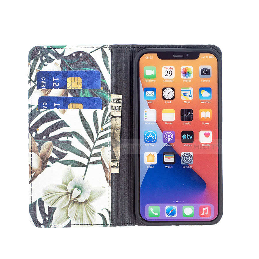 Custodia Portafoglio In Pelle Fiori Cover con Supporto per Apple iPhone 14 Multicolore