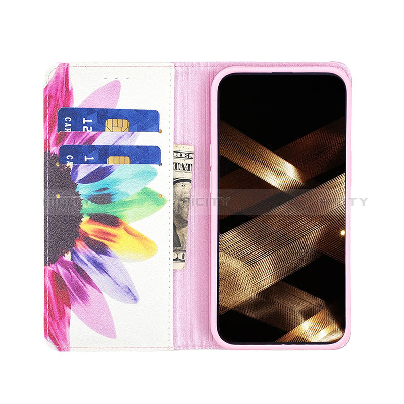 Custodia Portafoglio In Pelle Fiori Cover con Supporto per Apple iPhone 15 Plus Colorato