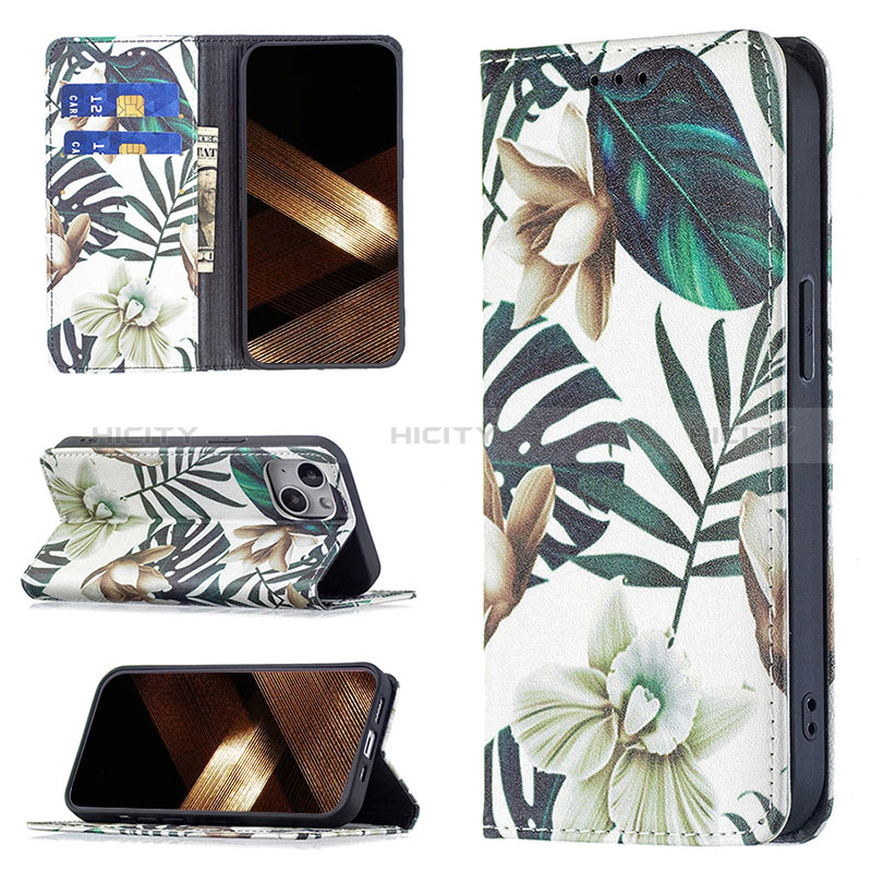 Custodia Portafoglio In Pelle Fiori Cover con Supporto per Apple iPhone 15 Plus Multicolore