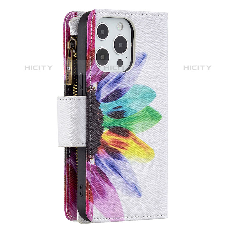 Custodia Portafoglio In Pelle Fiori Cover con Supporto per Apple iPhone 15 Pro Max Colorato