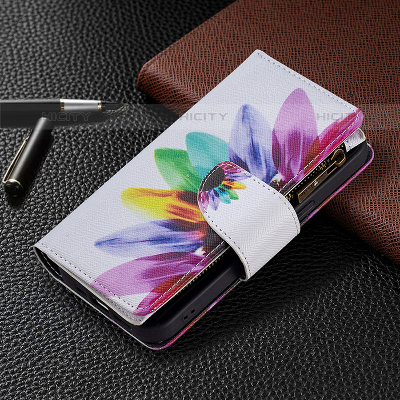 Custodia Portafoglio In Pelle Fiori Cover con Supporto per Apple iPhone 15 Pro Max Colorato