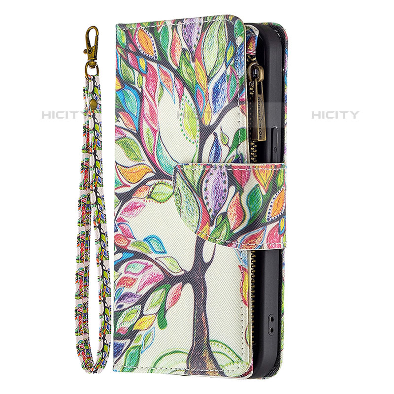 Custodia Portafoglio In Pelle Fiori Cover con Supporto per Apple iPhone 15 Pro Max Multicolore