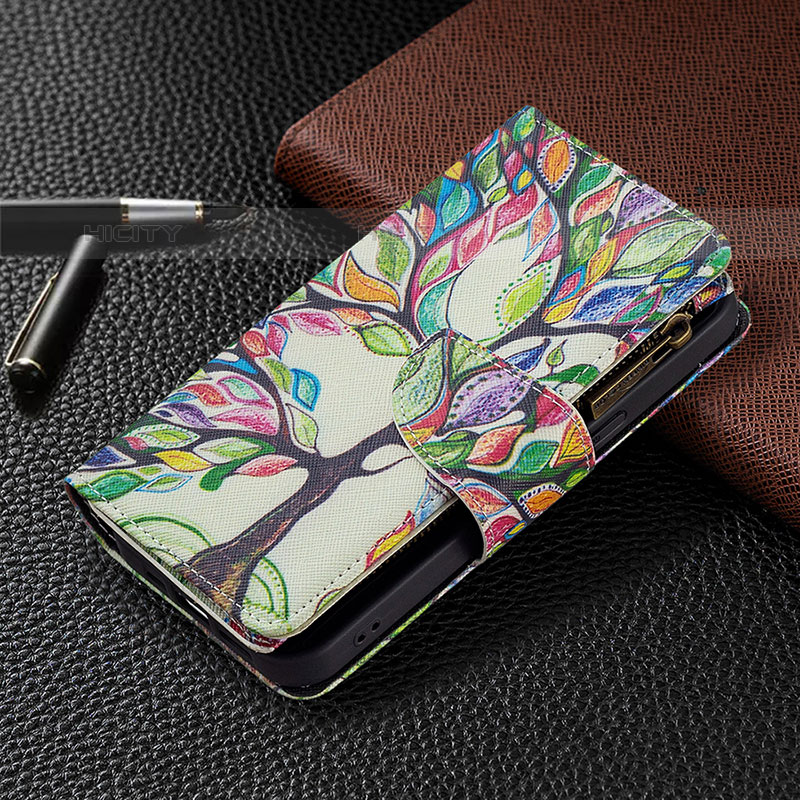 Custodia Portafoglio In Pelle Fiori Cover con Supporto per Apple iPhone 15 Pro Max Multicolore