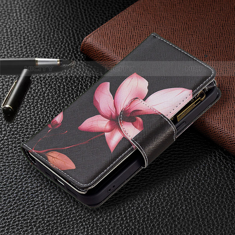 Custodia Portafoglio In Pelle Fiori Cover con Supporto per Apple iPhone 16 Pro Max Marrone