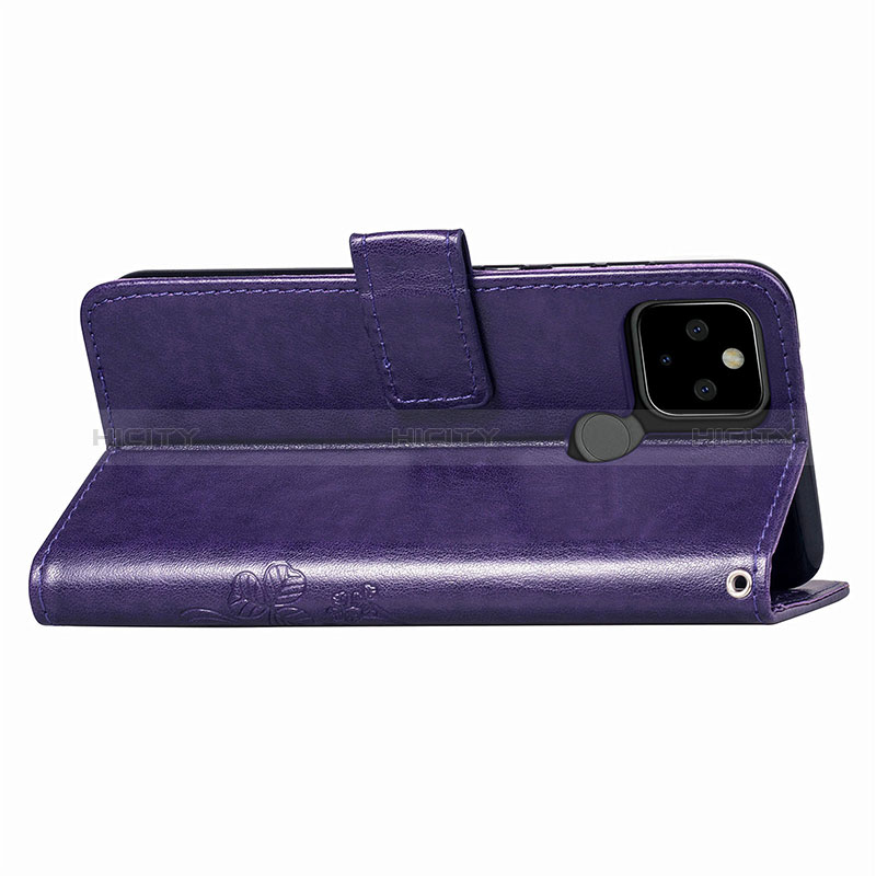 Custodia Portafoglio In Pelle Fiori Cover con Supporto per Google Pixel 5