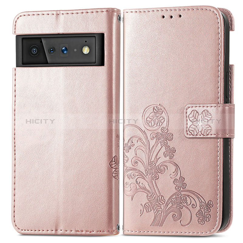 Custodia Portafoglio In Pelle Fiori Cover con Supporto per Google Pixel 6 Pro 5G