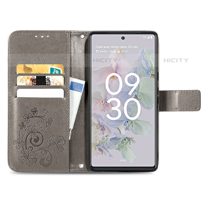 Custodia Portafoglio In Pelle Fiori Cover con Supporto per Google Pixel 6a 5G