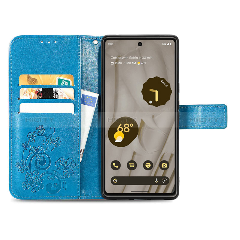 Custodia Portafoglio In Pelle Fiori Cover con Supporto per Google Pixel 7a 5G