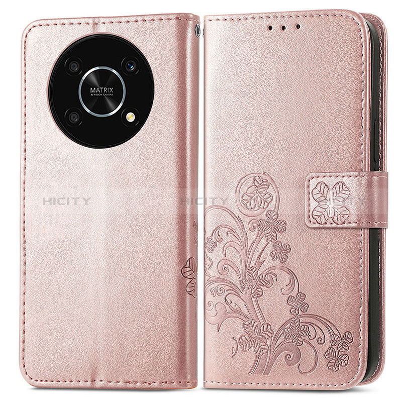 Custodia Portafoglio In Pelle Fiori Cover con Supporto per Huawei Enjoy 50 Pro