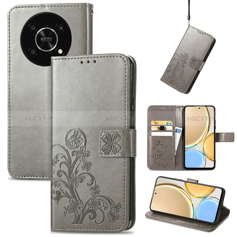 Custodia Portafoglio In Pelle Fiori Cover con Supporto per Huawei Enjoy 50 Pro