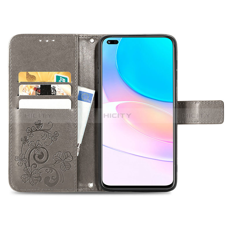 Custodia Portafoglio In Pelle Fiori Cover con Supporto per Huawei Honor 50 Lite