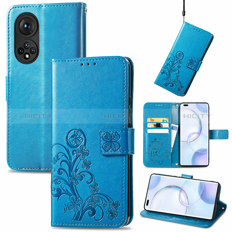 Custodia Portafoglio In Pelle Fiori Cover con Supporto per Huawei Honor 50 Pro 5G